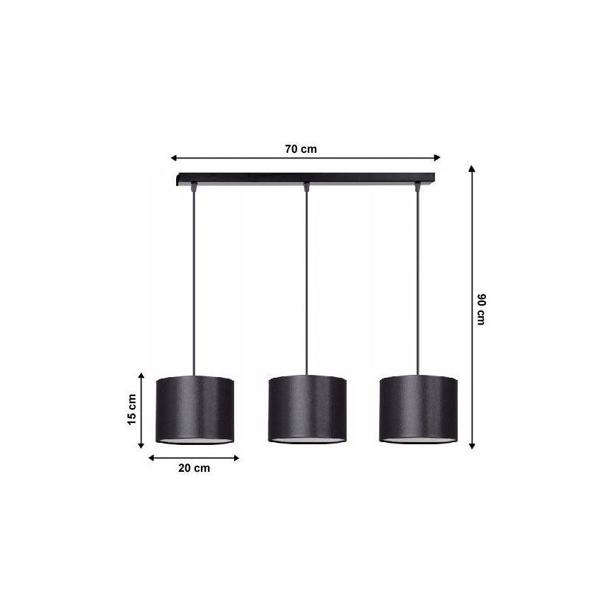 Kattokruunu narulla TUZ 3xE27/60W/230V