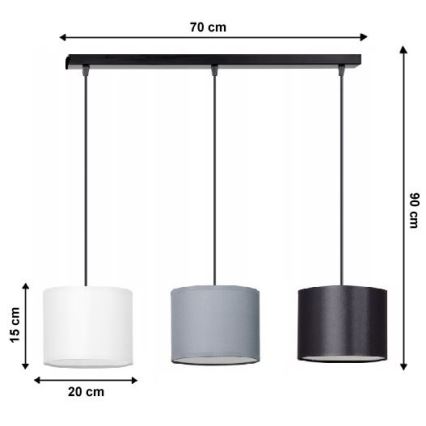 Kattokruunu narulla TUZ 3xE27/60W/230V