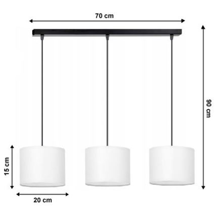 Kattokruunu narulla TUZ 3xE27/60W/230V