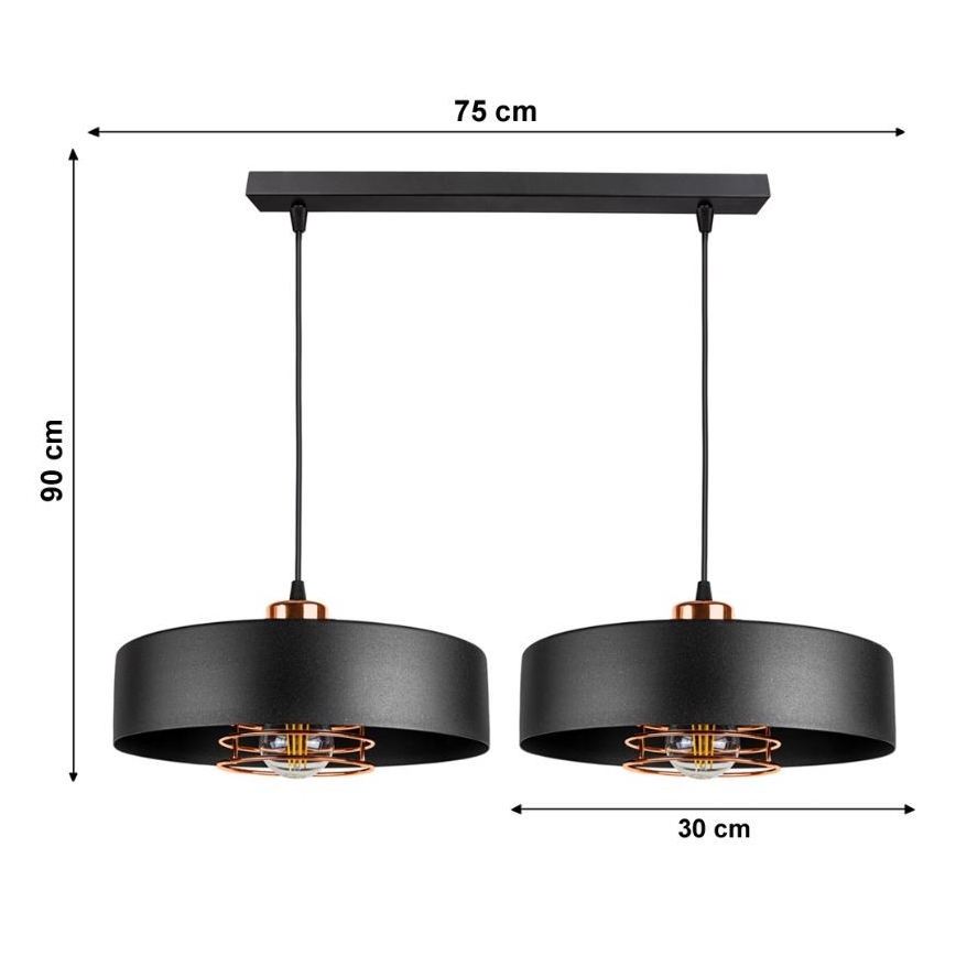 Kattokruunu narulla VEST 2xE27/60W/230V