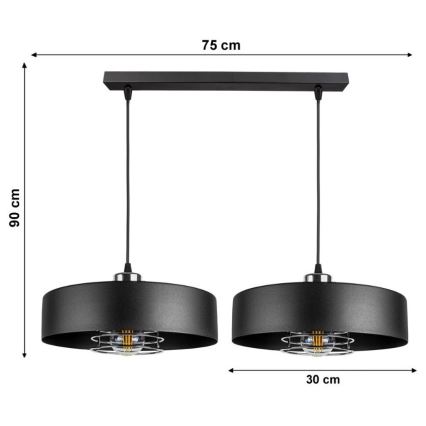 Kattokruunu narulla VEST 2xE27/60W/230V