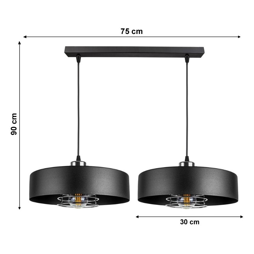 Kattokruunu narulla VEST 2xE27/60W/230V