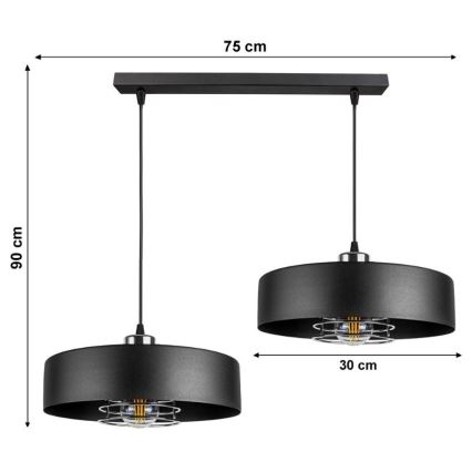 Kattokruunu narulla VEST 2xE27/60W/230V