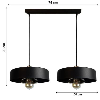 Kattokruunu narulla VEST 2xE27/60W/230V