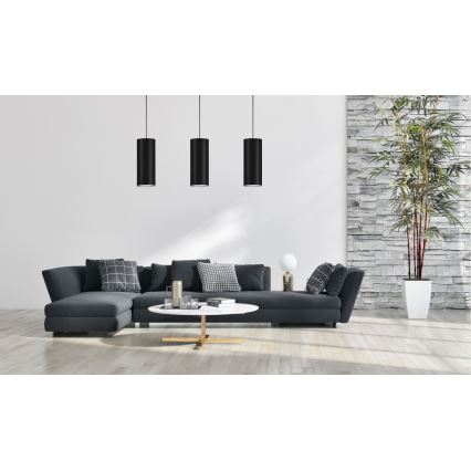 Kattokruunu narulla ZIK 1xE27/40W/230V halkaisija 10 cm musta