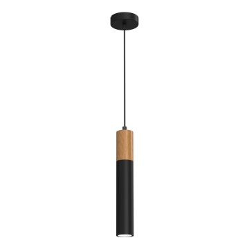 Kattokruunu narussa CASSA 1xGU10 / 60W / 230V musta