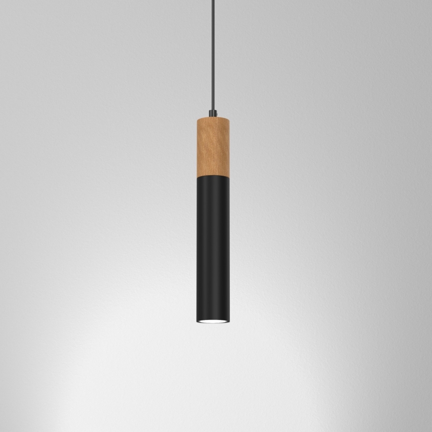 Kattokruunu narussa CASSA 1xGU10 / 60W / 230V musta