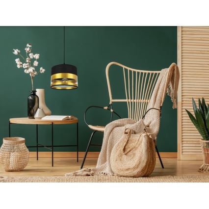 Kattokruunu narussa MILO 1xE27 / 60W / 230V kultainen / musta