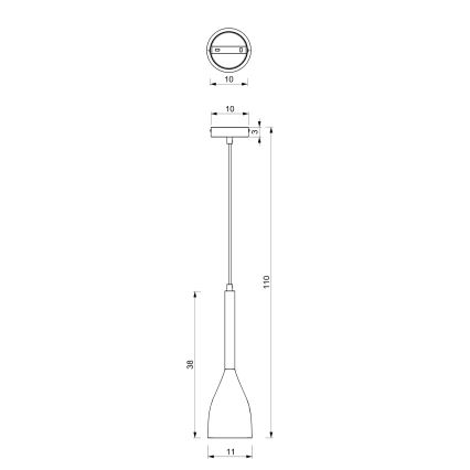 Kattokruunu narussa MUZA NEW 1xE27 / 60W / 230V valkoinen