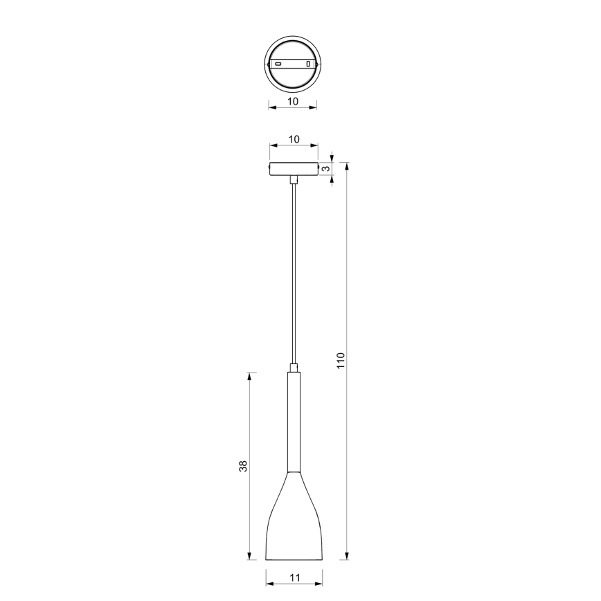 Kattokruunu narussa MUZA NEW 1xE27 / 60W / 230V valkoinen