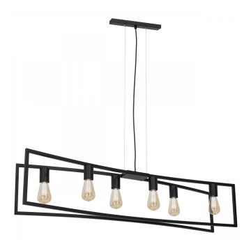 Kattokruunu narussa TUNJA 6xE27 / 60W / 230V musta