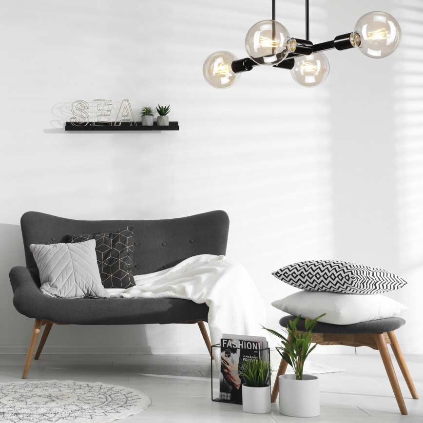 Kattokruunu tangossa ASTRID 4xE27/60W/230V musta