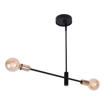 Kattokruunu tangossa ONYX 2xE27/60W/230V musta/kulta
