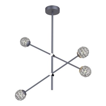 Kattokruunu tangossa PAKSOS 4xG9/5W/230V harmaa