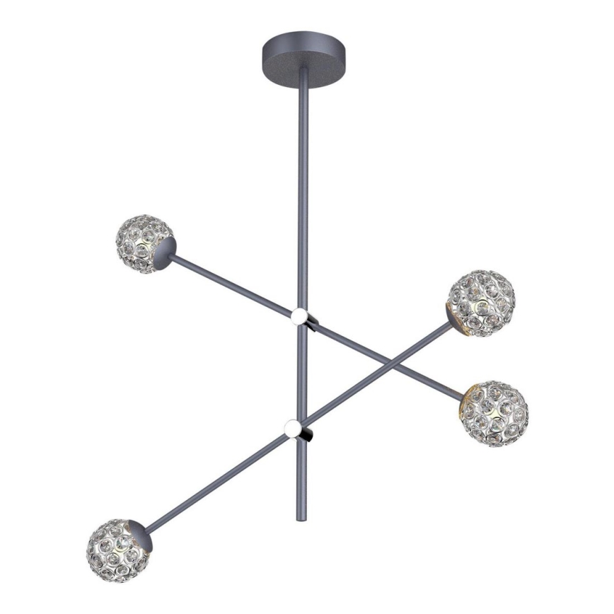 Kattokruunu tangossa PAKSOS 4xG9/5W/230V harmaa