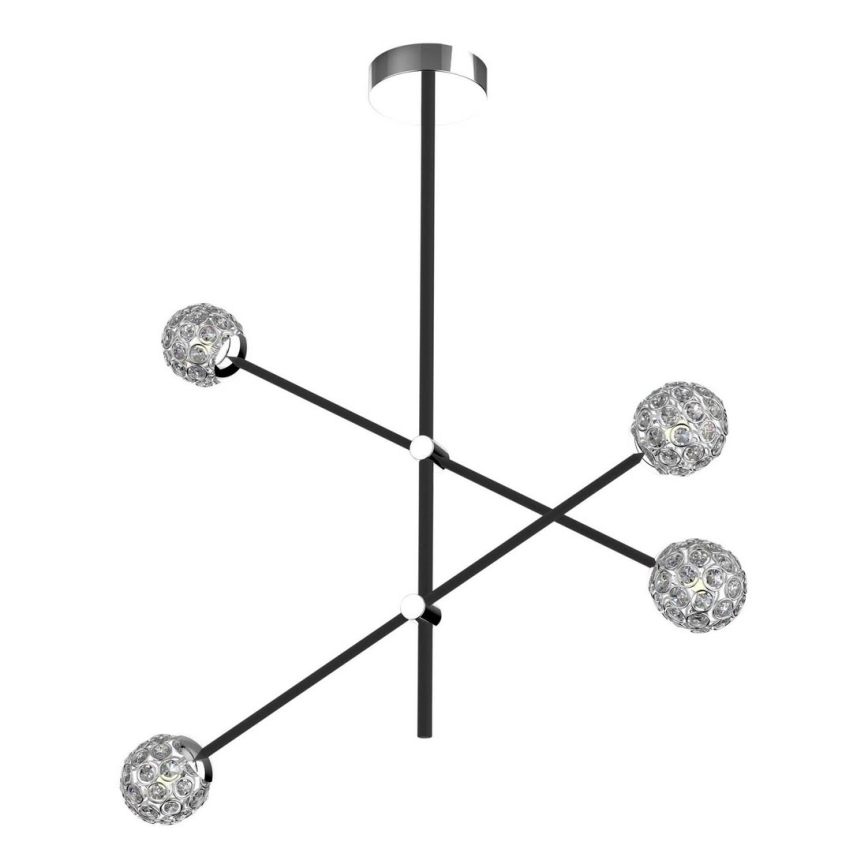 Kattokruunu tangossa PAKSOS 4xG9/5W/230V musta