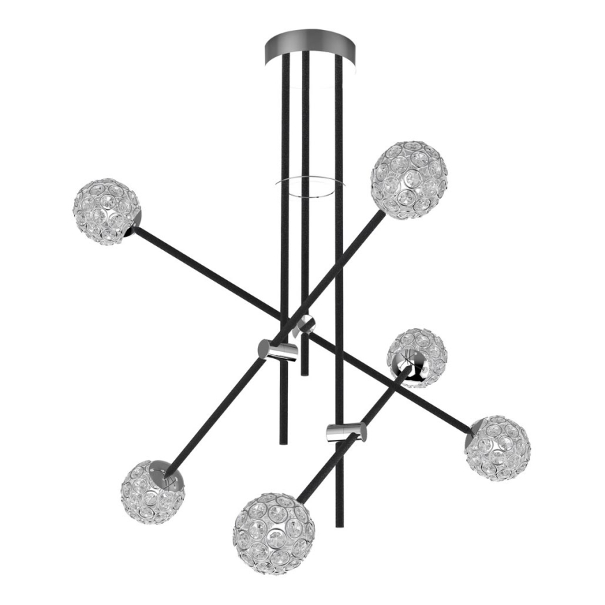 Kattokruunu tangossa PAKSOS 6xG9/5W/230V musta