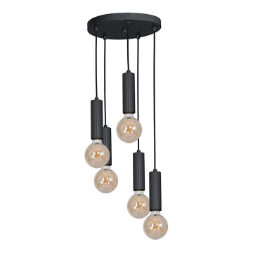 Kattokruunu TUBES 5xE27/60W/230V musta