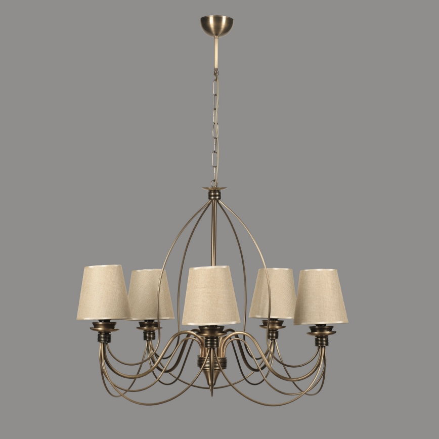 Kattolamppu CLASSIC 5xE14/40W/230V pronssi/beige