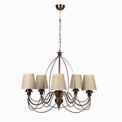 Kattolamppu CLASSIC 5xE14/40W/230V pronssi/beige
