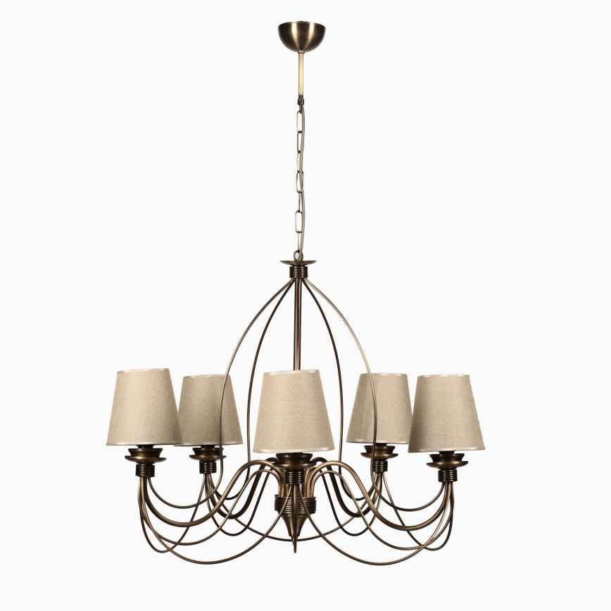 Kattolamppu CLASSIC 5xE14/40W/230V pronssi/beige