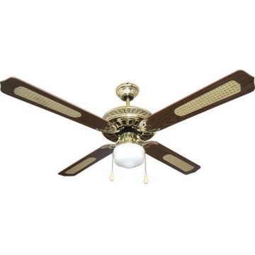Kattotuuletin 1xE27/70W/230V halkaisija 132 cm ruskea/kulta