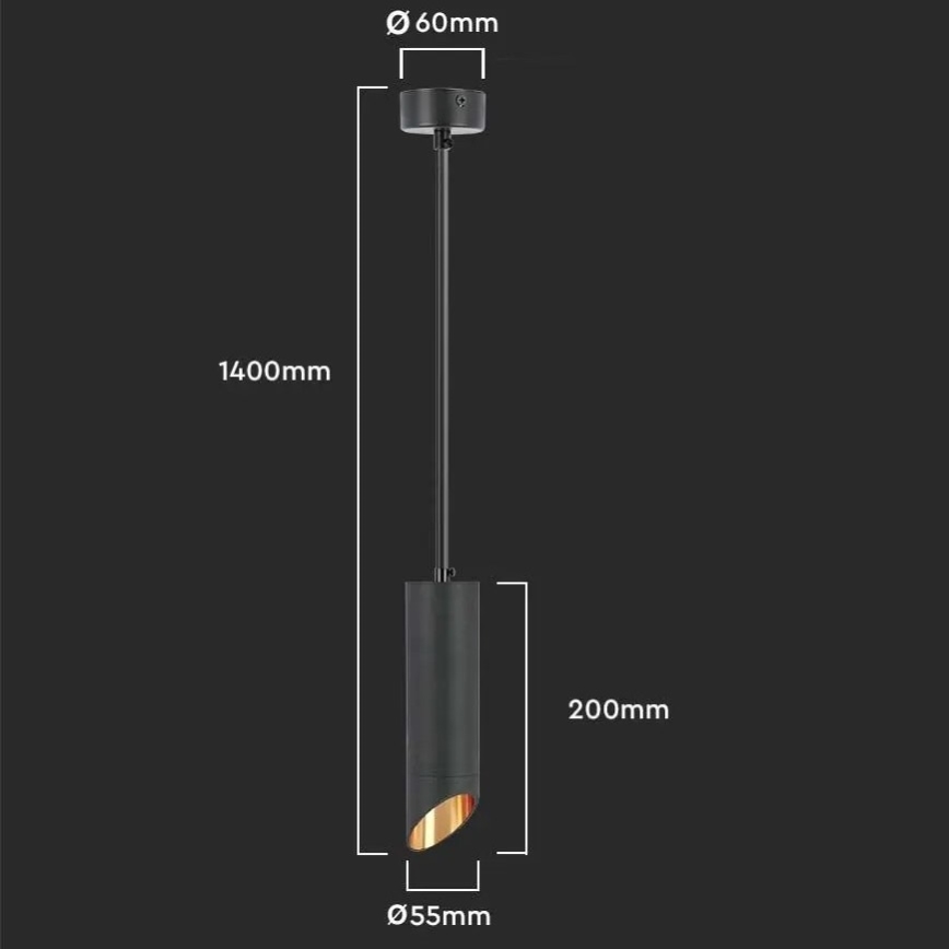 Kattovalaisin 1xGU10/35W/230V 20 cm musta