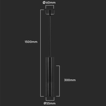 Kattovalaisin 1xGU10/35W/230V 30 cm musta