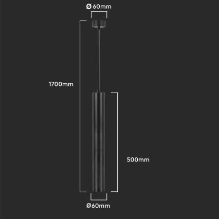 Kattovalaisin 1xGU10/35W/230V 50 cm musta