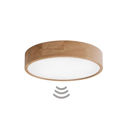 Kattovalaisin anturilla CLEO 4xE27/24W/230V Ø 47,5 cm tammi