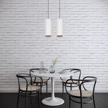 Kattovalaisin köydellä AVALO 2xE27/60W/230V valkoinen/kupari