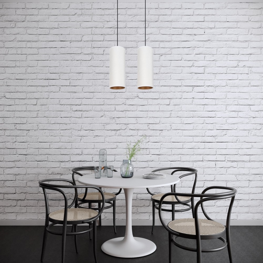 Kattovalaisin köydellä AVALO 2xE27/60W/230V valkoinen/kupari