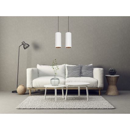 Kattovalaisin köydellä AVALO 2xE27/60W/230V valkoinen/kupari