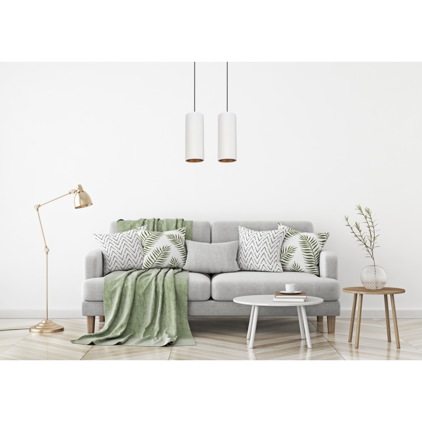 Kattovalaisin köydellä AVALO 2xE27/60W/230V valkoinen/kupari