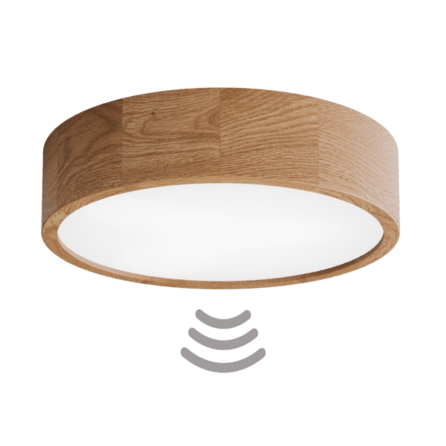 Kattovalaisin CLEO liiketunnistimella 3xE27/24W/230V Ø 37,5 cm tammi