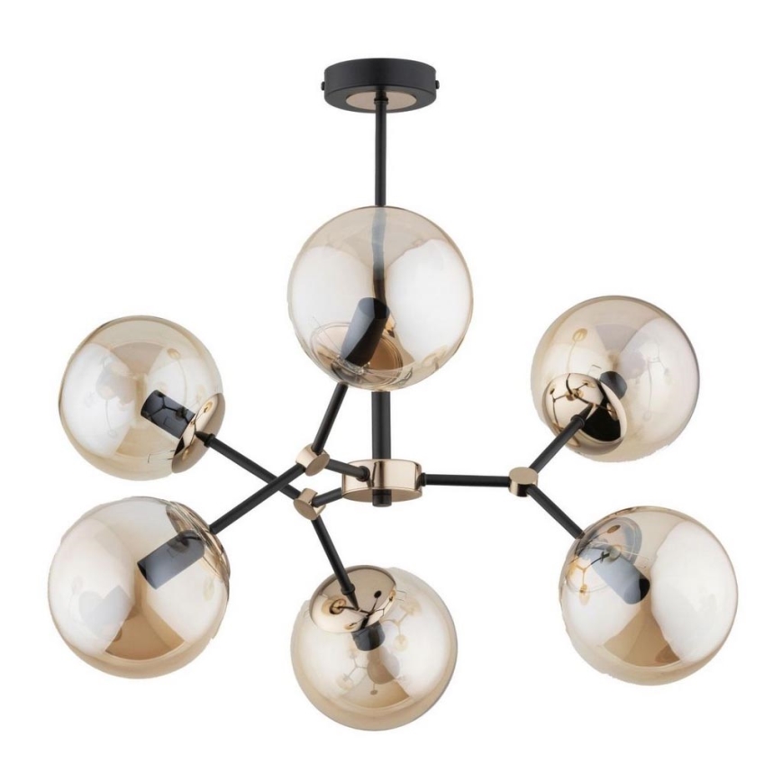 Kattovalaisin FOTON  6xE14/40W/230V musta/beige