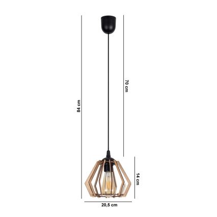 Kattovalaisin johdossa BERGO 1xE27/60W/230V musta
