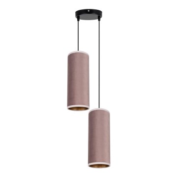 Kattovalaisin köydellä AVALO 2xE27/60W/230V halkaisija 20 cm vaaleanpunainen/kupari