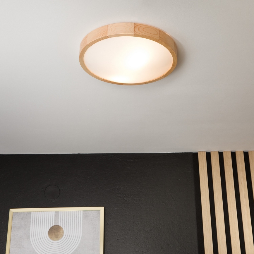 Kattovalaisin NATURAL SLIM 2xE27/60W/230V ø 37 cm mänty
