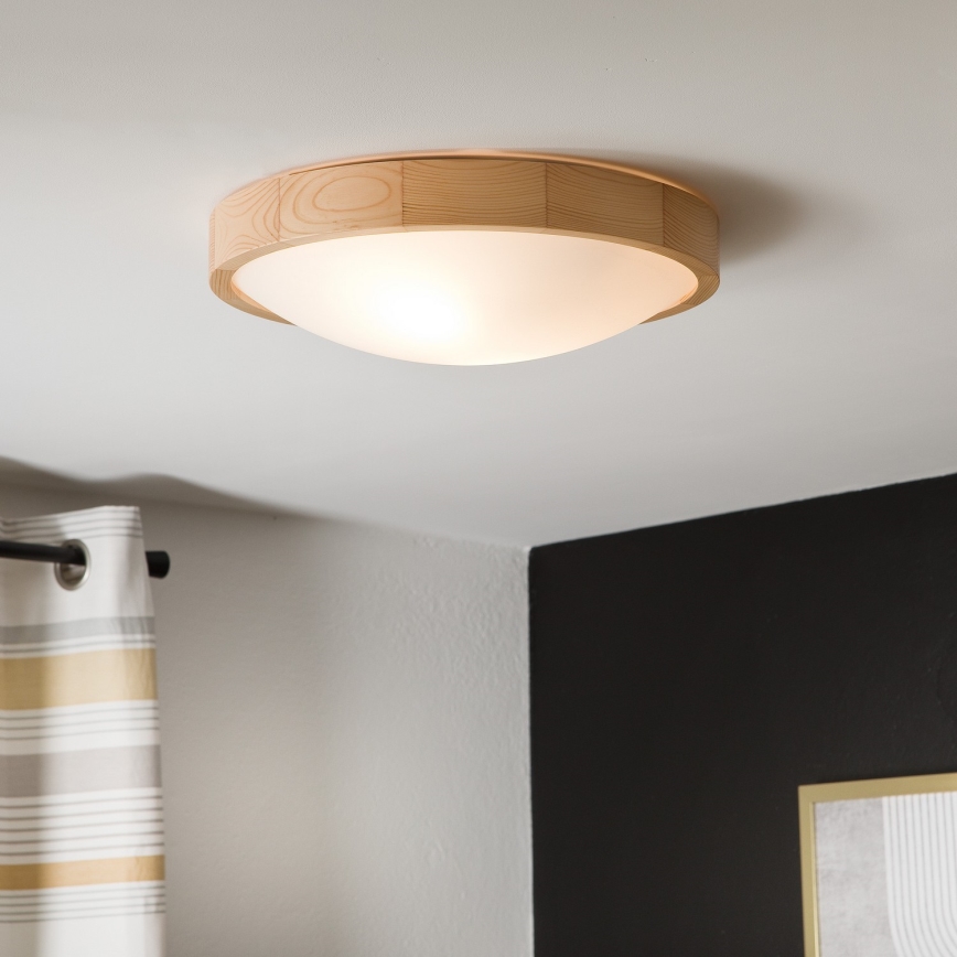 Kattovalaisin NATURAL SLIM 2xE27/60W/230V ø 37 cm mänty