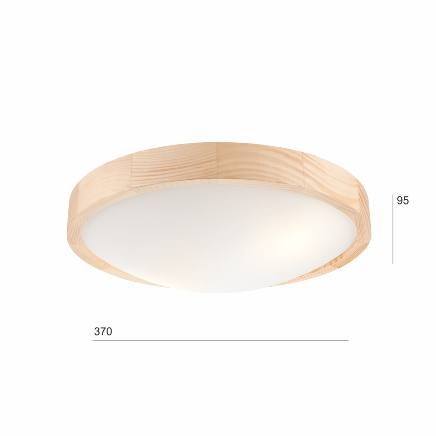 Kattovalaisin NATURAL SLIM 2xE27/60W/230V ø 37 cm mänty