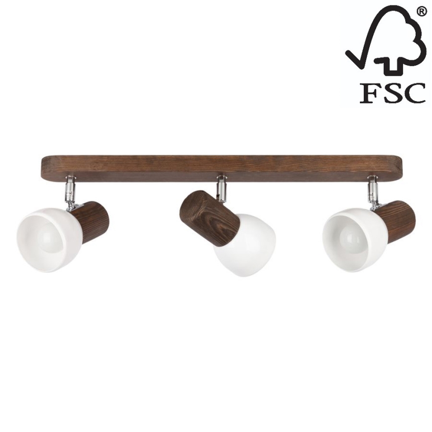 Kattovalaisin NEL 3xE27/15W/230V mänty - FSC-sertifioitu