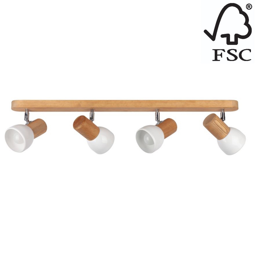 Kattovalaisin NEL 4xE27/15W/230V mänty - FSC-sertifioitu