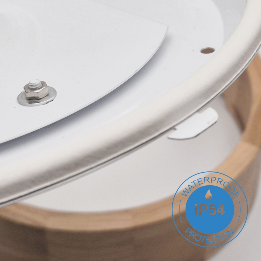 Kylpyhuoneen kattovalaisin OAK 2xE27/15W/230V IP54, tammi, halkaisija 27 cm