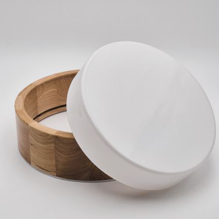 Kylpyhuoneen kattovalaisin OAK 2xE27/15W/230V IP54, tammi, halkaisija 27 cm