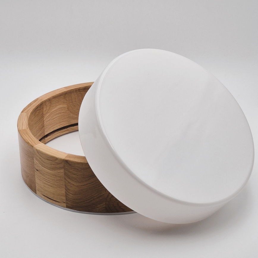 Kylpyhuoneen kattovalaisin OAK 2xE27/15W/230V IP54, tammi, halkaisija 27 cm