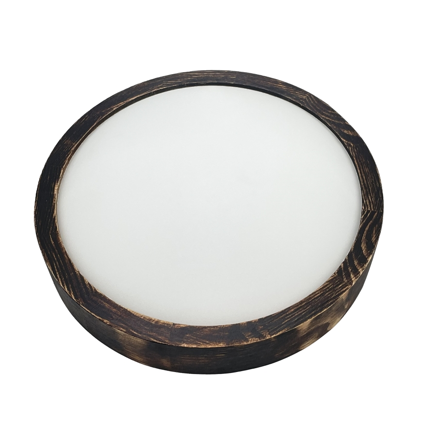 Kattovalaisin OAK SLIM 1xE27/15W/230V, halkaisija 27 cm, tammi/tummanruskea