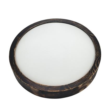 Kattovalaisin OAK SMOKY SLIM 1xE27/15W/230V halkaisija 27 cm tammi/tummanruskea