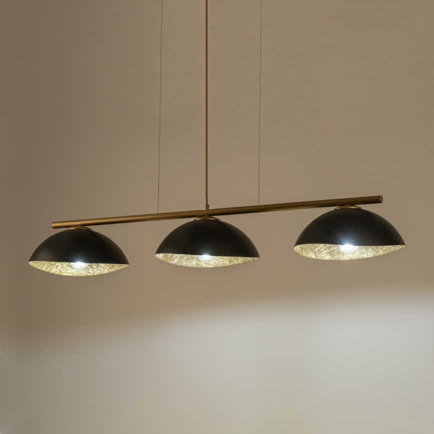 Kattovalaisin köydellä SOLAR 3xE27/60W/230V kulta