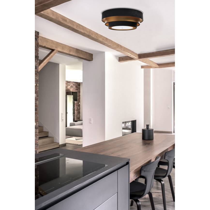 Kattovalaisin TRINITI 2xE27/60W/230V musta/kulta
